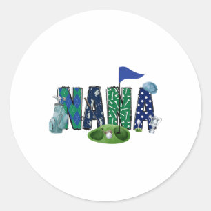 Nana Of The Birthday Boy Hole In One Golf Sport Ma Classic Round Sticker