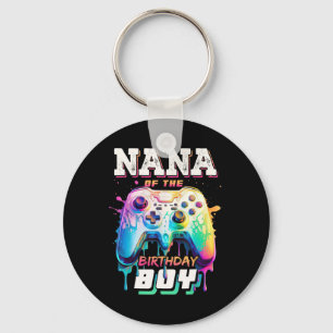 Nana Of The Birthday Boy Matching Video Game Birth Keychain