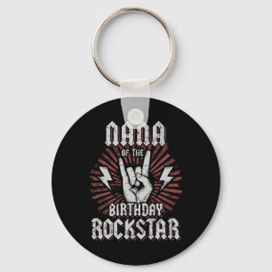 Nana Of The Birthday Rockstar Matching Rocker Rock Keychain