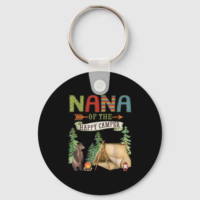 Nana Of The Happy Camper First Birthday Camng  Keychain (Front)