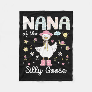Nana of the silly goose 1st birthday girl family fleece blanket