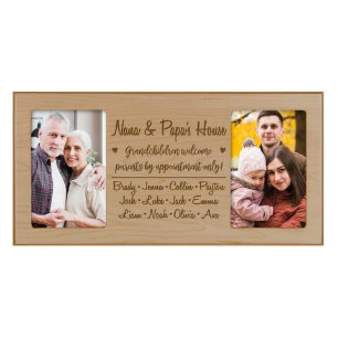 Nana & Papa's House Maple Double Photo Frame