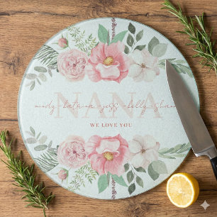 Nana Personalized Floral Cutting Board