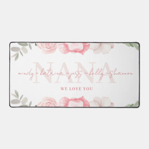 Nana Personalized Floral Desk Mat