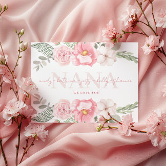 Nana Personalized Floral Greeting Card