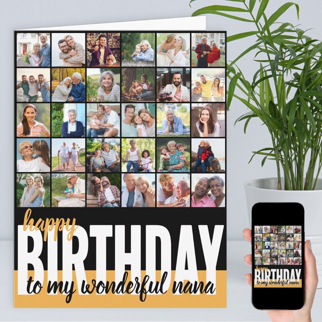 Nana Photo Collage 31 Picture Happy Birthday Card (Creator Uploaded)