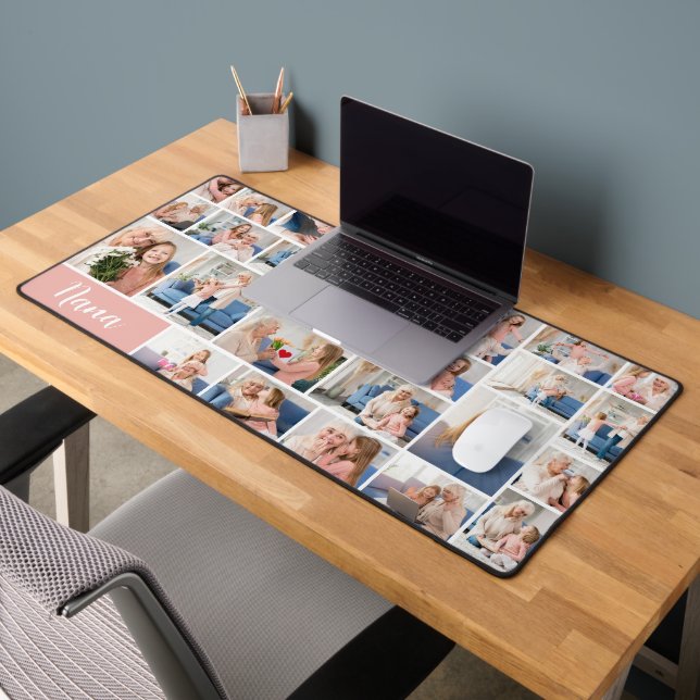 Nana Photo Collage Grille Rose Blanc Grandes Enfan (Bureau 2)