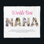 Nana Photo Collage Letter Cutout Grandma Birthday Fleece Blanket<br><div class="desc">Celebrate the special moments with your grandmother with this Grandma Photo Collage design. This customizable design is perfect for creating a personalized and heartfelt gift for Mother's Day and Birthday celebration. Craft a beautiful collage with the word NANA, featuring cherished moments, creating a visual journey of the precious memories you've...</div>