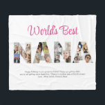 Nana Photo Collage Letter Cutout Grandma Birthday Fleece Blanket<br><div class="desc">Celebrate the special moments with your grandmother with this Grandma Photo Collage design. This customizable design is perfect for creating a personalized and heartfelt gift for Mother's Day and Birthday celebration. Craft a beautiful collage with the word NANA, featuring cherished moments, creating a visual journey of the precious memories you've...</div>