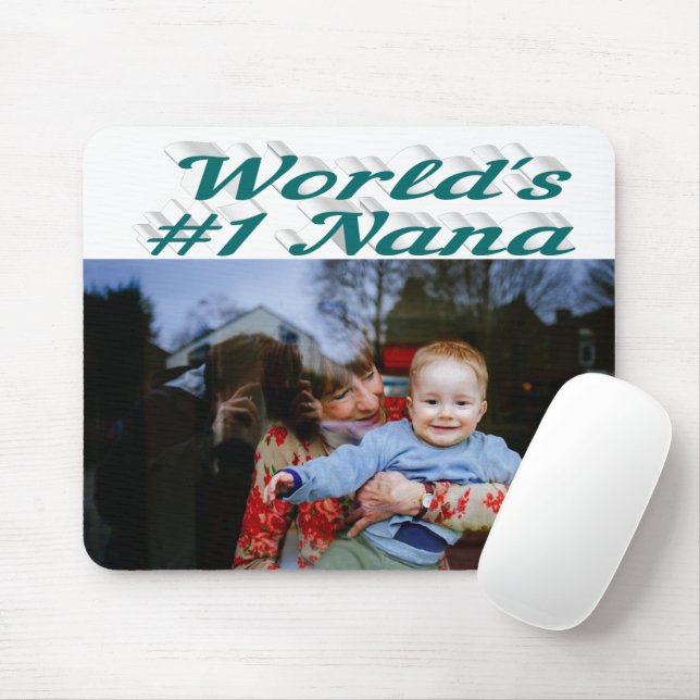 Nana photo green text   mouse pad (With Mouse)