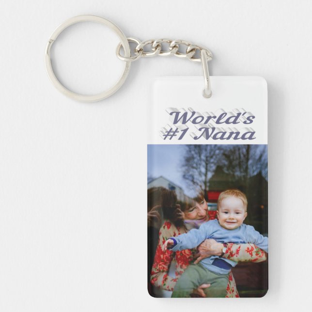 Nana photo grey text   keychain (Front)