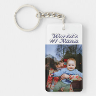 Nana photo grey text Mothers Day Keychain