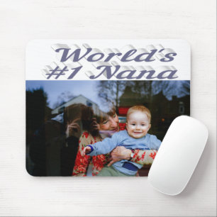 Nana photo grey text   mouse pad