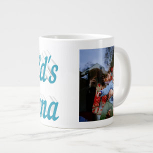 Nana Photo sky blue text Mothers Day Large Coffee Mug