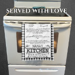 Nana  Recipe Black White Farmhouse Buffalo Plaid Kitchen Towel<br><div class="desc">Nana's Kitchen Quote with name, black, and white, buffalo plaid, chequered, template kitchen, DIY recipe towel. Add your grandma's, grandmother's, or mom's recipe. Create the perfect keepsake, a memorable gift for Nana or the other for family reunions, family traditions, birthdays, or chef baker gift ideas. Message us for your design...</div>