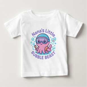 Nana’s Little Bubble Beast Cute Octopus Baby T-Shirt
