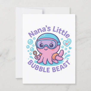 Nana’s Little Bubble Beast Cute Octopus Postcard