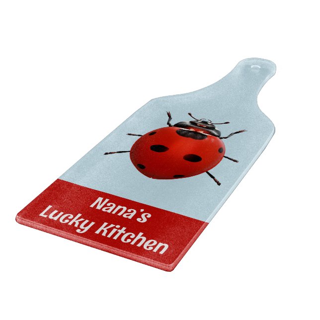 Nana’s Lucky Kitchen Ladybug Cutting Board (Corner)