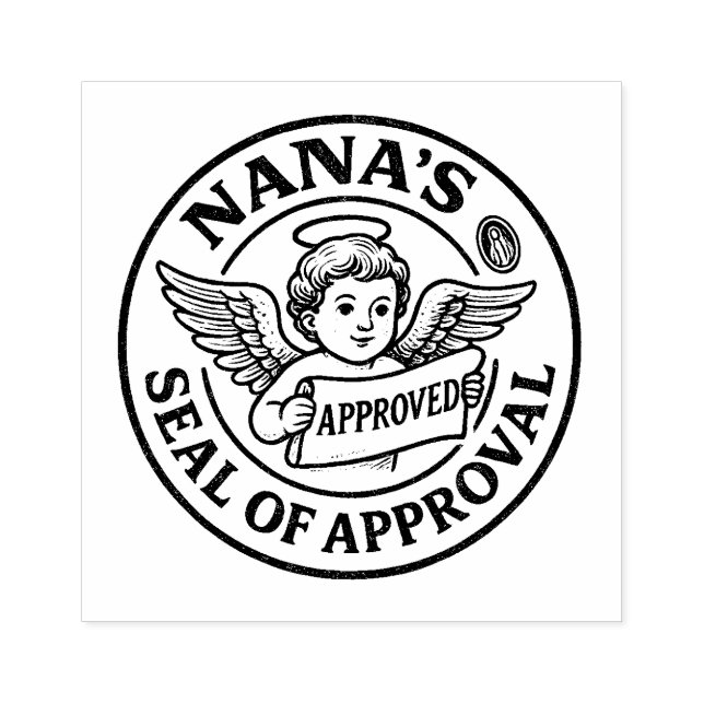 Nana’s Seal of Approval Cherub Catholic Rubber Stamp (Imprint)
