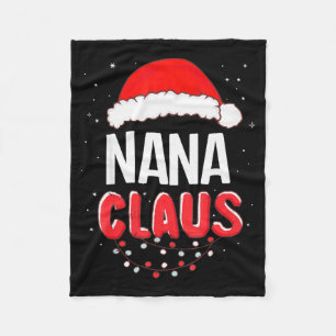 Nana Santa Claus Christmas Matching Costume  Fleece Blanket