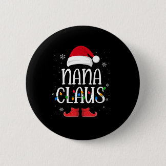 Nana Santa Claus Hat With Xmas Light Christmas 2 Inch Round Button