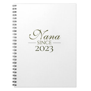 Nana Since Personalized Year Minimal Family Design Notebook