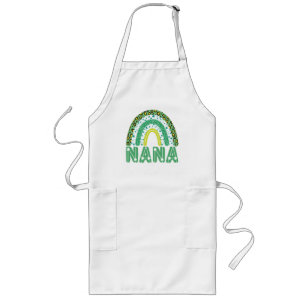 Nana St Patricks Day Irish Grandmother Rainbow Long Apron