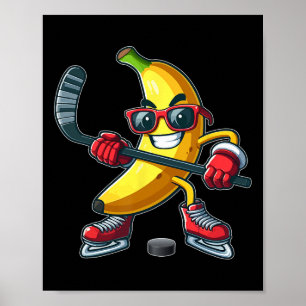 Nana Sungles Playing Hockey Funny Fruit Sport Play Poster