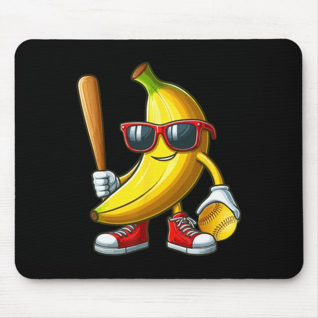 Nana Sungles Playing Softll Funny Fruit Sport Play Mouse Pad (Front)