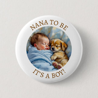 Nana to Be | Boy's Baby Shower 2 Inch Round Button