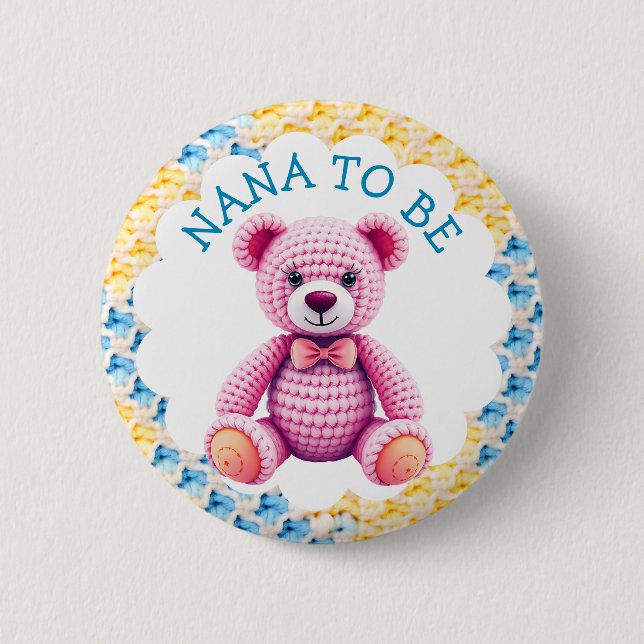 Nana to Be | Boy's Baby Shower 2 Inch Round Button (Front)
