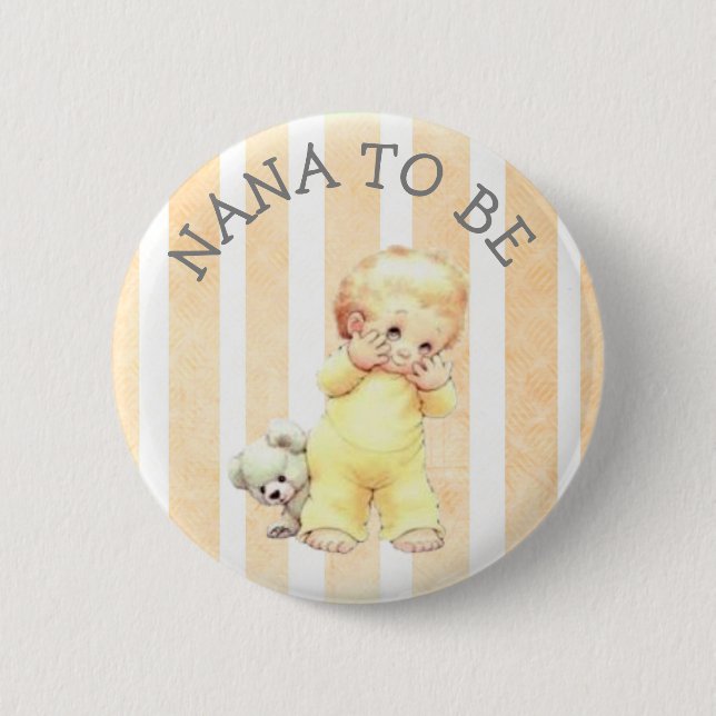 Nana to be Vintage Baby Boy Button (Front)
