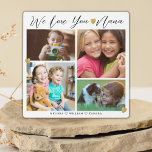 Nana We Love You | Grandkids Gold 4 Photo Collage Plaque<br><div class="desc">Nana We Love You | Grandkids 4 Photo Collage Plaque -- Make your own 4 picture frame  personalized with 4 favourite grandchildren photos and names.	
Makes a treasured keepsake gift for grandmother for birthday, mother's day, grandparents day and other special days.</div>