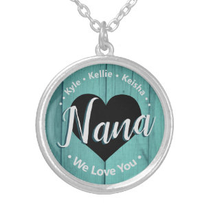 Nana We Love You Grandkids Name Necklace