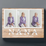 Nana We Love You Heart Script 3 Photo Gift Plaque<br><div class="desc">Nana We Love You Heart Script 3 Photo Gift plaque perfect as a gift for your nana or grandma on her birthday or for mother's day.</div>