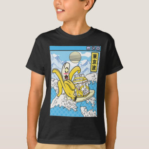 Nana With Milk Carton Surfing Japan Waves Kawaii V T-Shirt