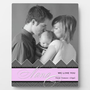 Nana Zig Zag Chevron Modern Personalized Photo Plaque