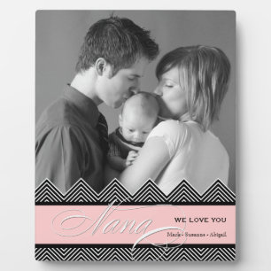 Nana Zig Zag Chevron Modern Personalized Photo Plaque