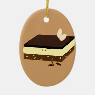 Nanaimo bar smiling ceramic ornament