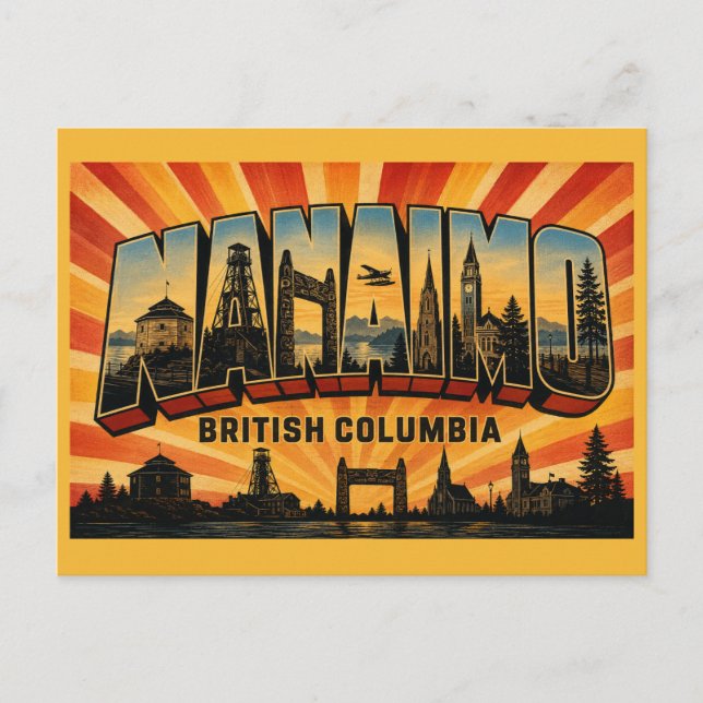Nanaimo BC Harbour City Postcard (Front)