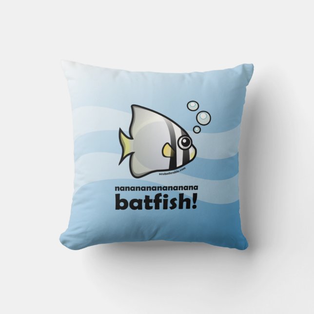nananananananana Batfish!  Throw Pillow (Front)