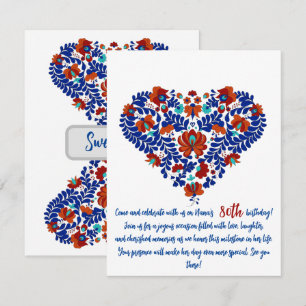 Nana's 80th Birthday / Hungarian Rustic Matyo RSVP Card