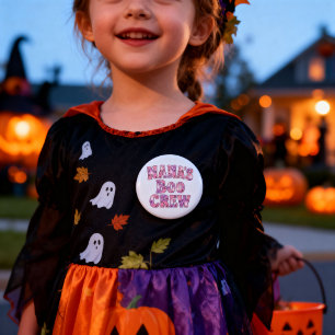 Nana's Boo Crew Trick or Treat Halloween Ghost 1 Inch Round Button