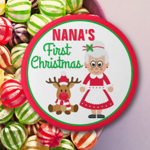 Nana's First Christmas button