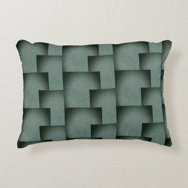 Nana's Hearts  (Black & Grey) Accent Pillow (Front)