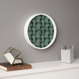 Nana's Hearts  (Black & Grey) Clock