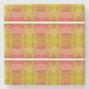 Nana's Hearts (Pink & Yellow) Stone Coaster