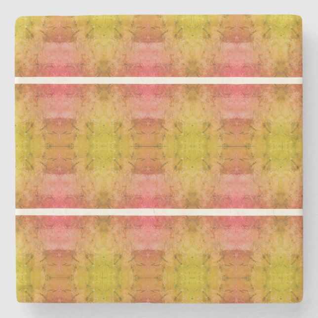 Nana's Hearts  (Pink & Yellow)  Stone Coaster (Front)