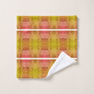 Nana's Hearts  (Pink & Yellow with Stripe)  Wash Cloth