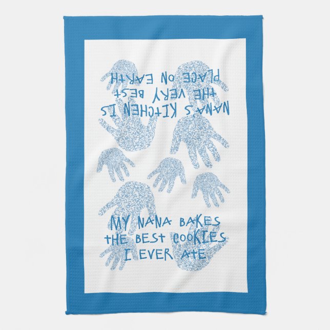 Nana's kitchen Blue  Grandmother gift Kitchen Towel (Vertical)